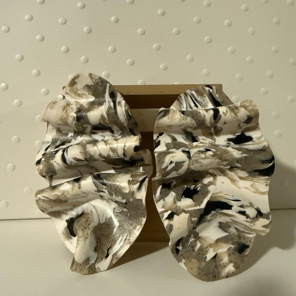 Abstract Black and White Statement Earrings